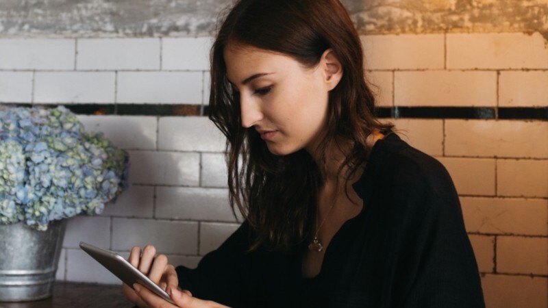 woman on mobile